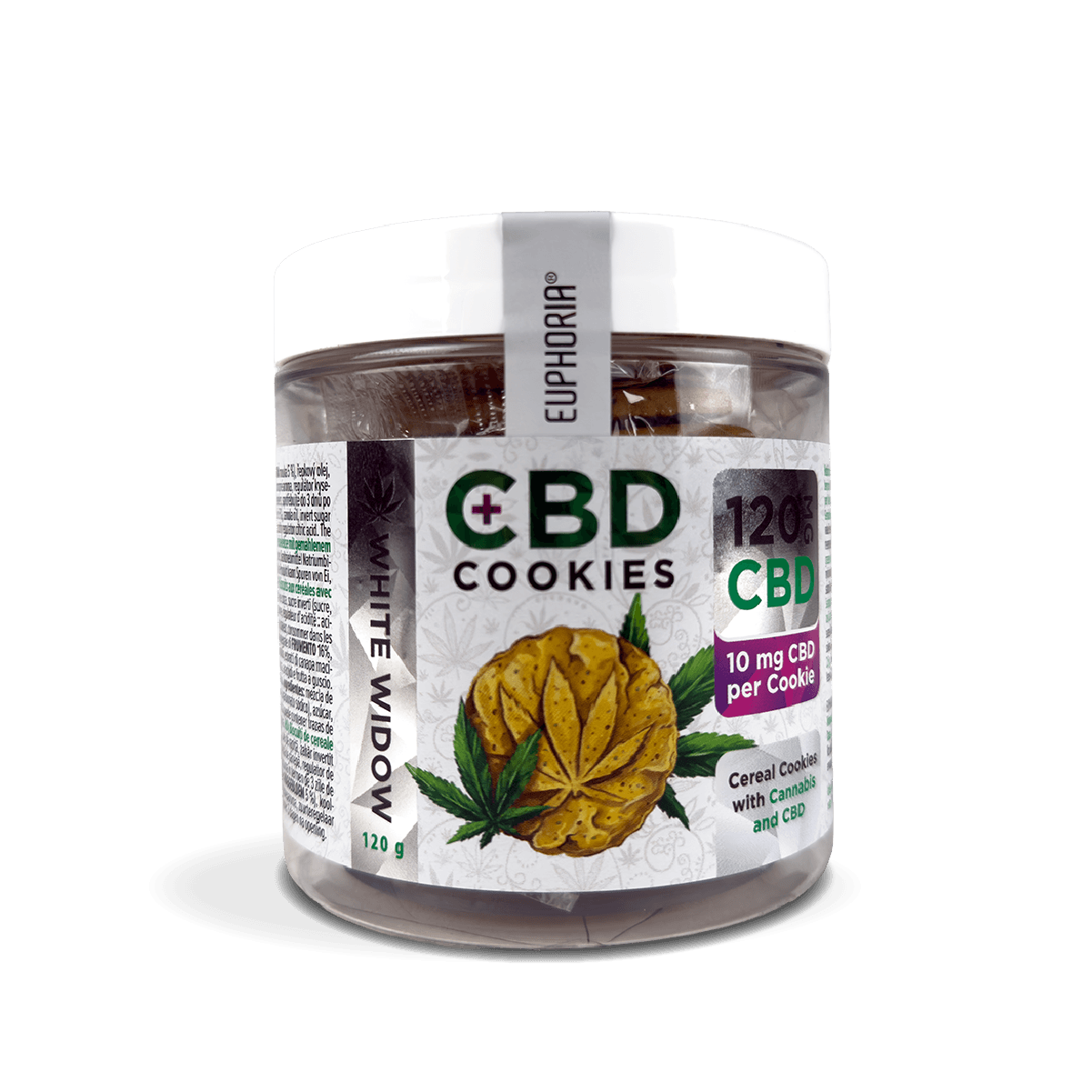 Euphoria CBD Cookies 120mg (Pot of 12) — White Widow