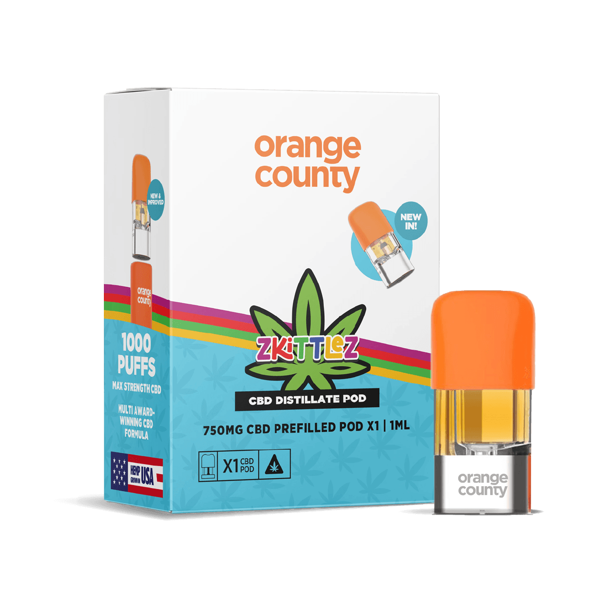 Orange County CBD Distillate Refill Pod 750mg 1ml — Zkittlez