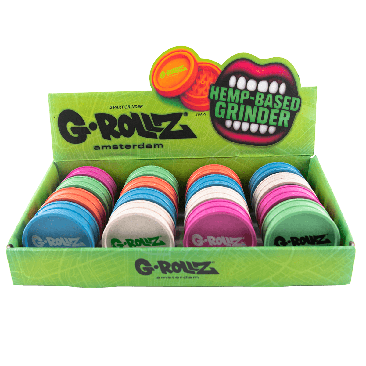 G-Rollz Hemp Based 2 Piece Grinder — Box of 16