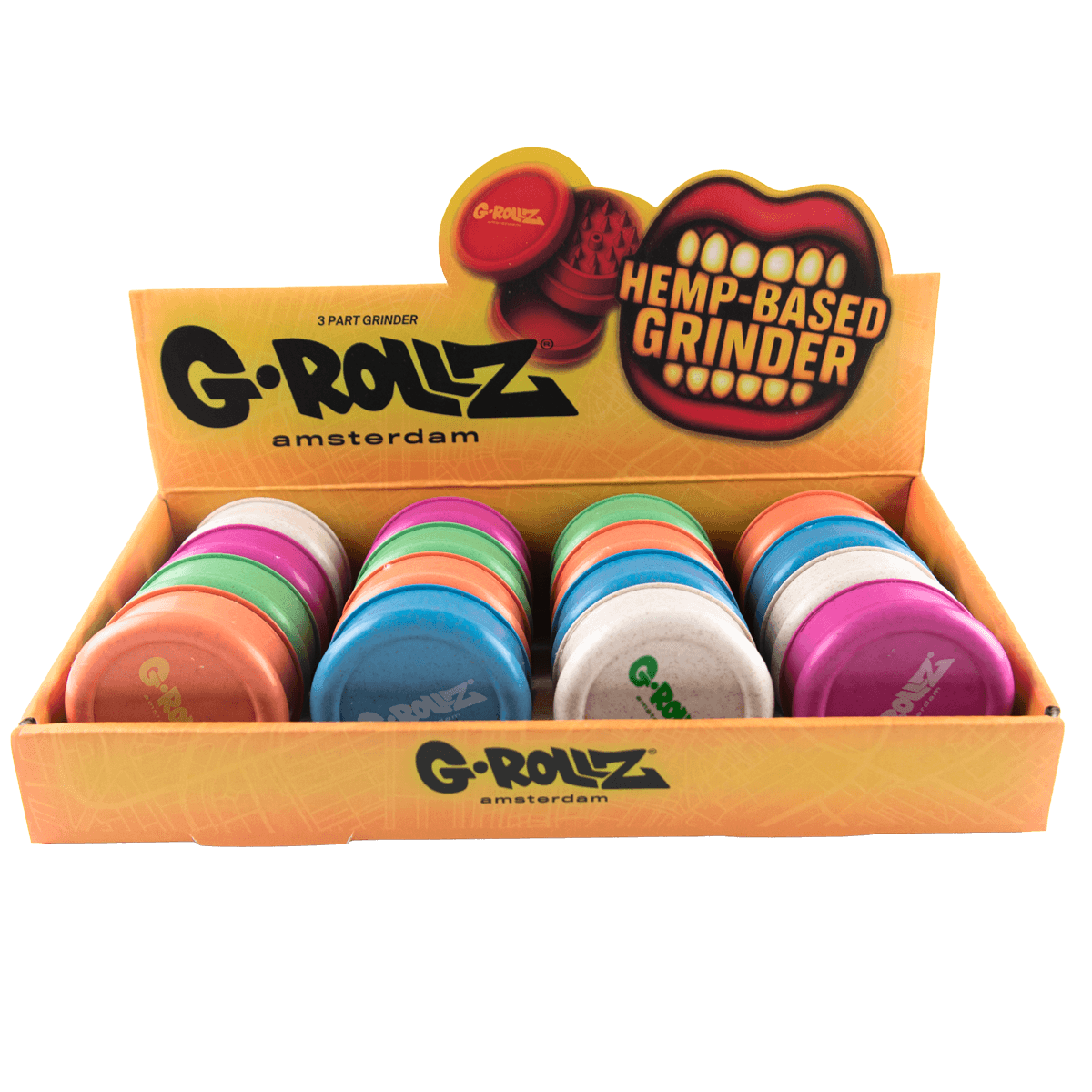 G-Rollz Hemp Based 3 Piece Grinder — Box of 16