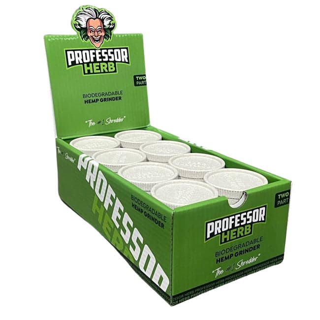 Professor Herb Biodegradable Hemp Shredder Grinder (2 Part) — White