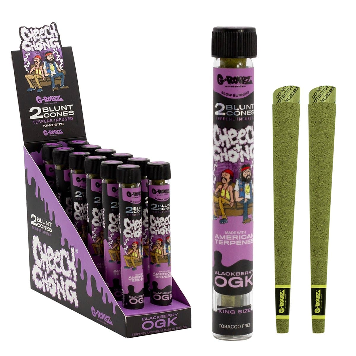 G-Rollz 'Cheech & Chong' Terpene-Infused 2 Blunt Cones — Box of 12