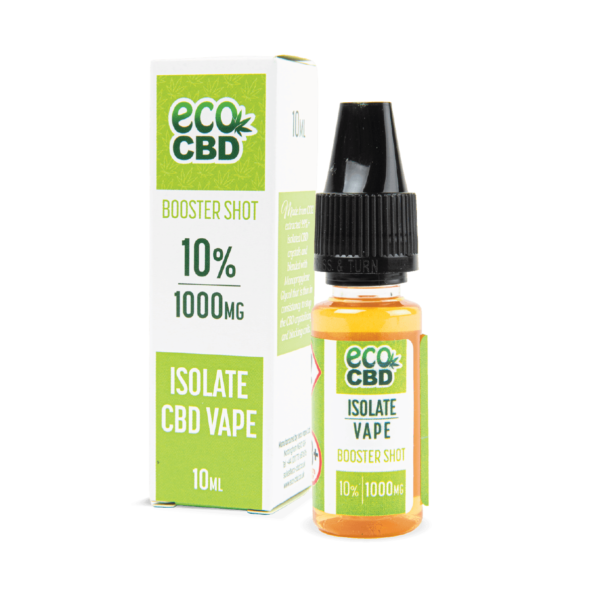 Eco-CBD 10ml Vape Booster Shot: 10% CBD Isolate - 1000mg