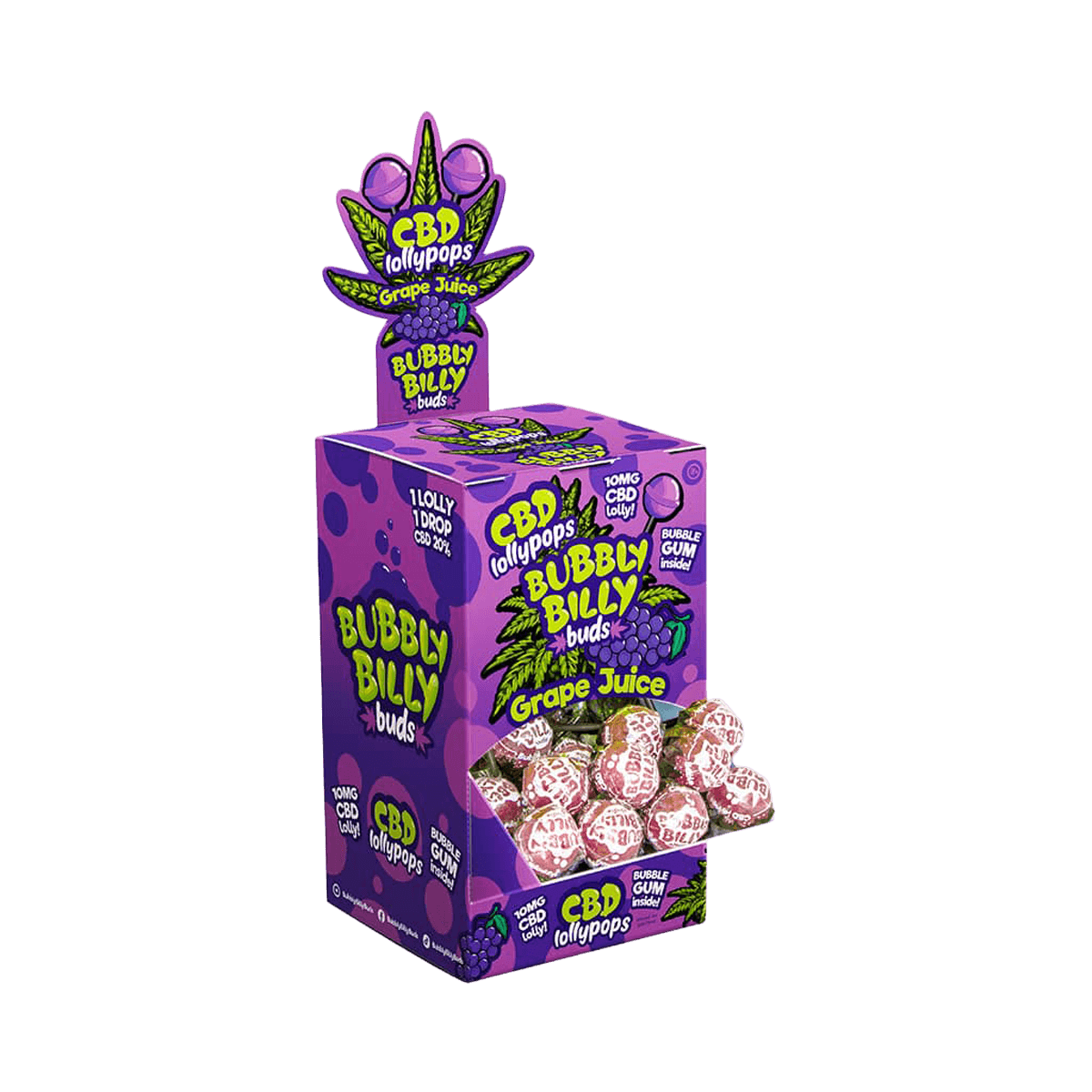 Bubbly Billy Buds CBD Lollipops — Box of 100