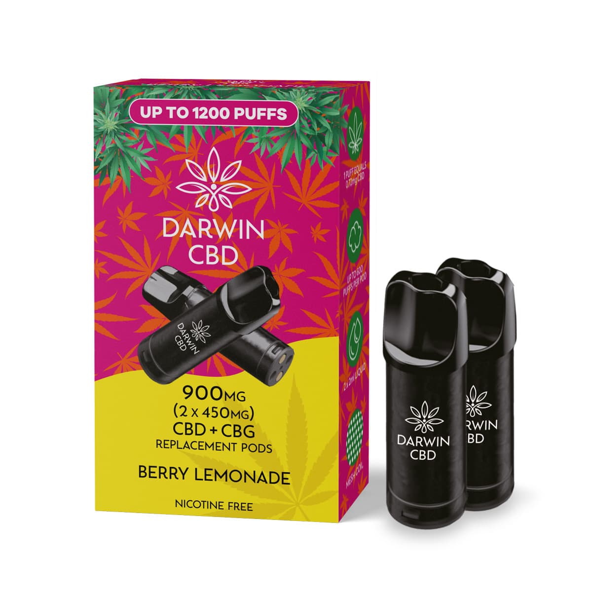 Darwin CBD+CBG 900mg (2 x 450mg) Prefilled Pods