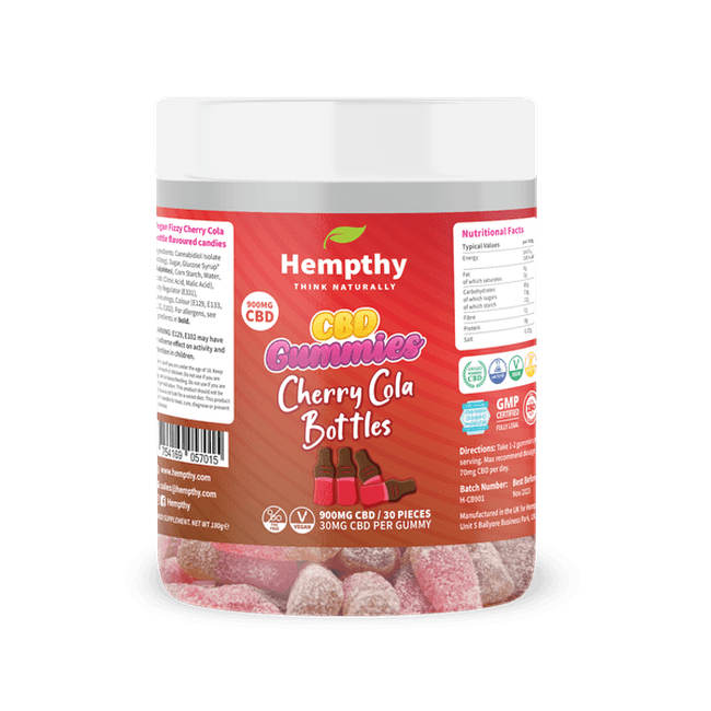 Hempthy CBD Gummy Cherry Cola Bottles 900mg
