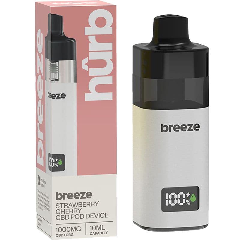 Hûrb Breeze CBD Pod Device CBD+CBG 1000mg 10ml — Strawberry Cherry