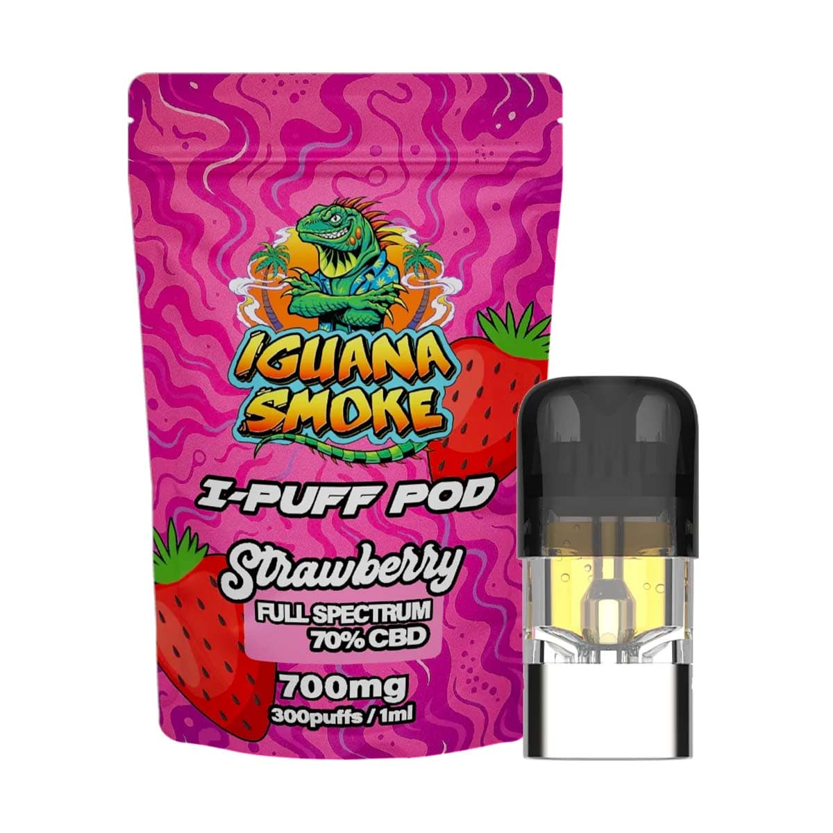 Iguana Smoke I-Puff Replacement Pod 700mg — Strawberry