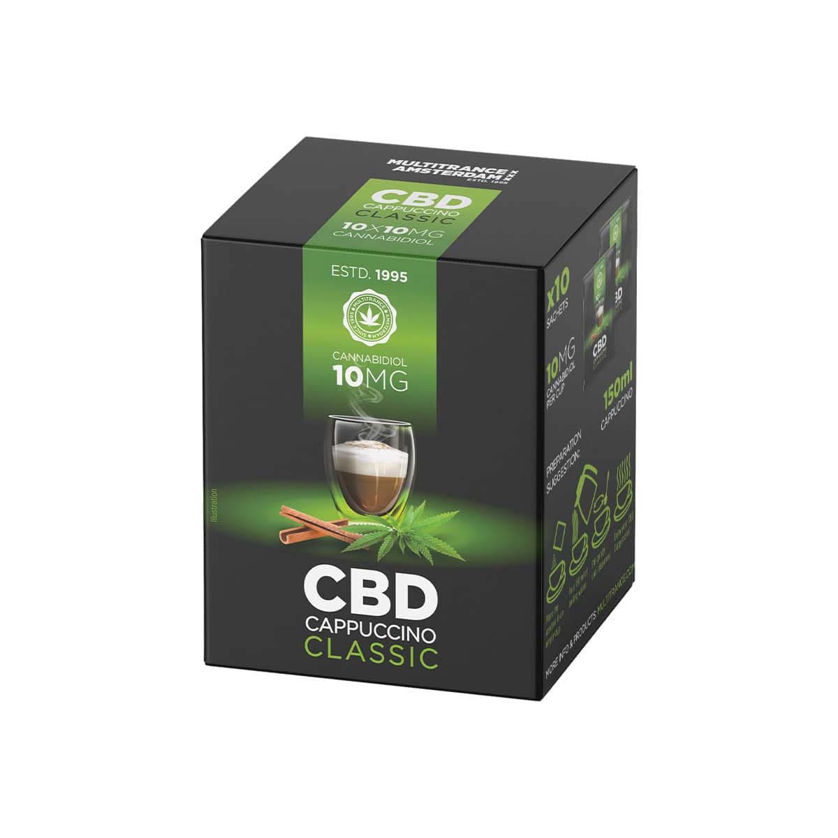 Multitrance Hemp CBD Coffee Instant Cappuccino 10mg (10 Sachets) — Classic