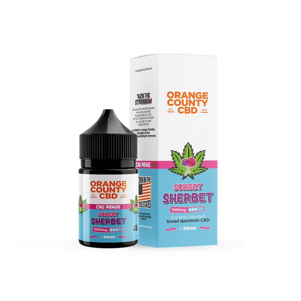 Orange County CBD Cali E-Liquid 1500mg (3%) 50ml, Sunset Sherbet