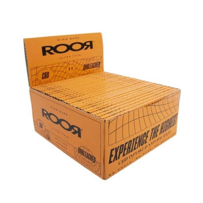 ROOR CBD Infused Ultra Thin King Size Rolling Papers — Box of 50 — Unbleached