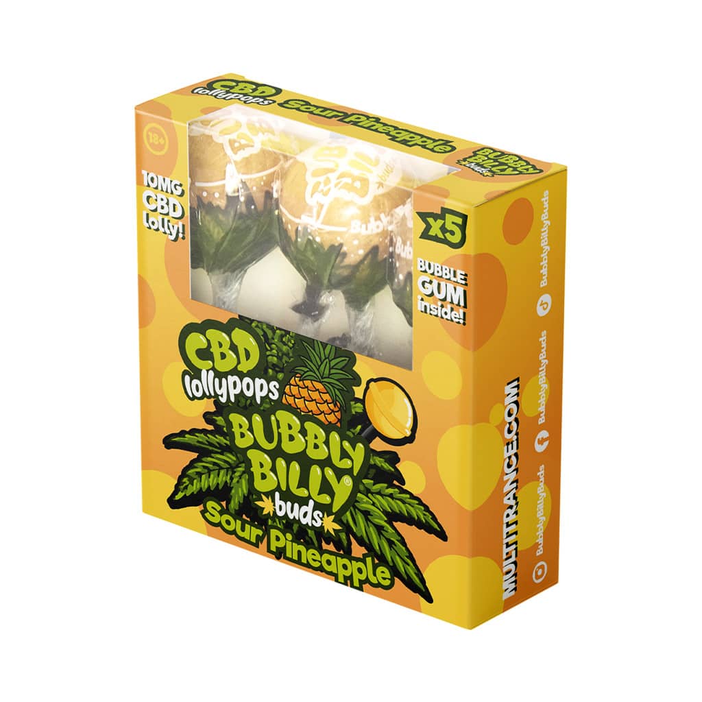Multitrance Bubbly Billy Buds CBD Peach Fuzz Lollypops (5 pcs)