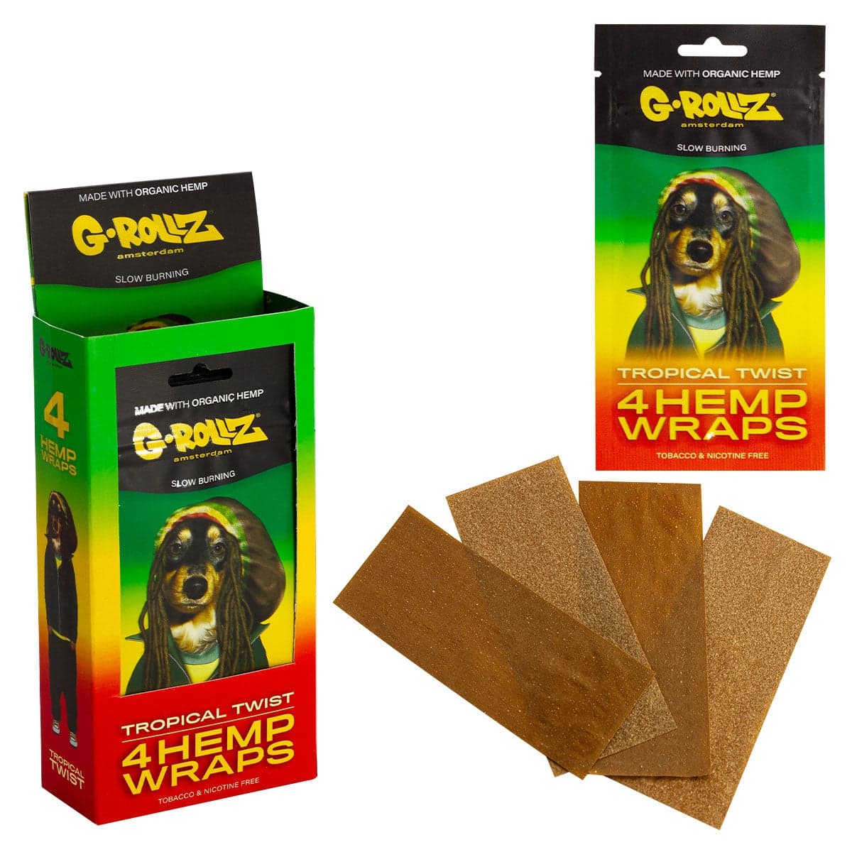 G-Rollz Hemp Wraps — Box of 15 — Tropical Twist