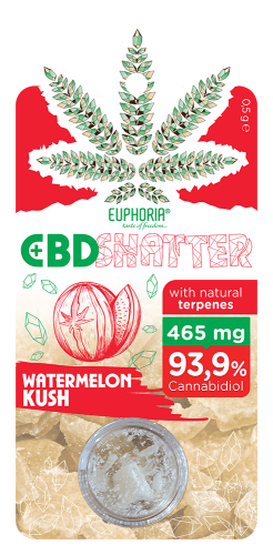 Euphoria CBD Shatter 465mg — Watermelon Kush