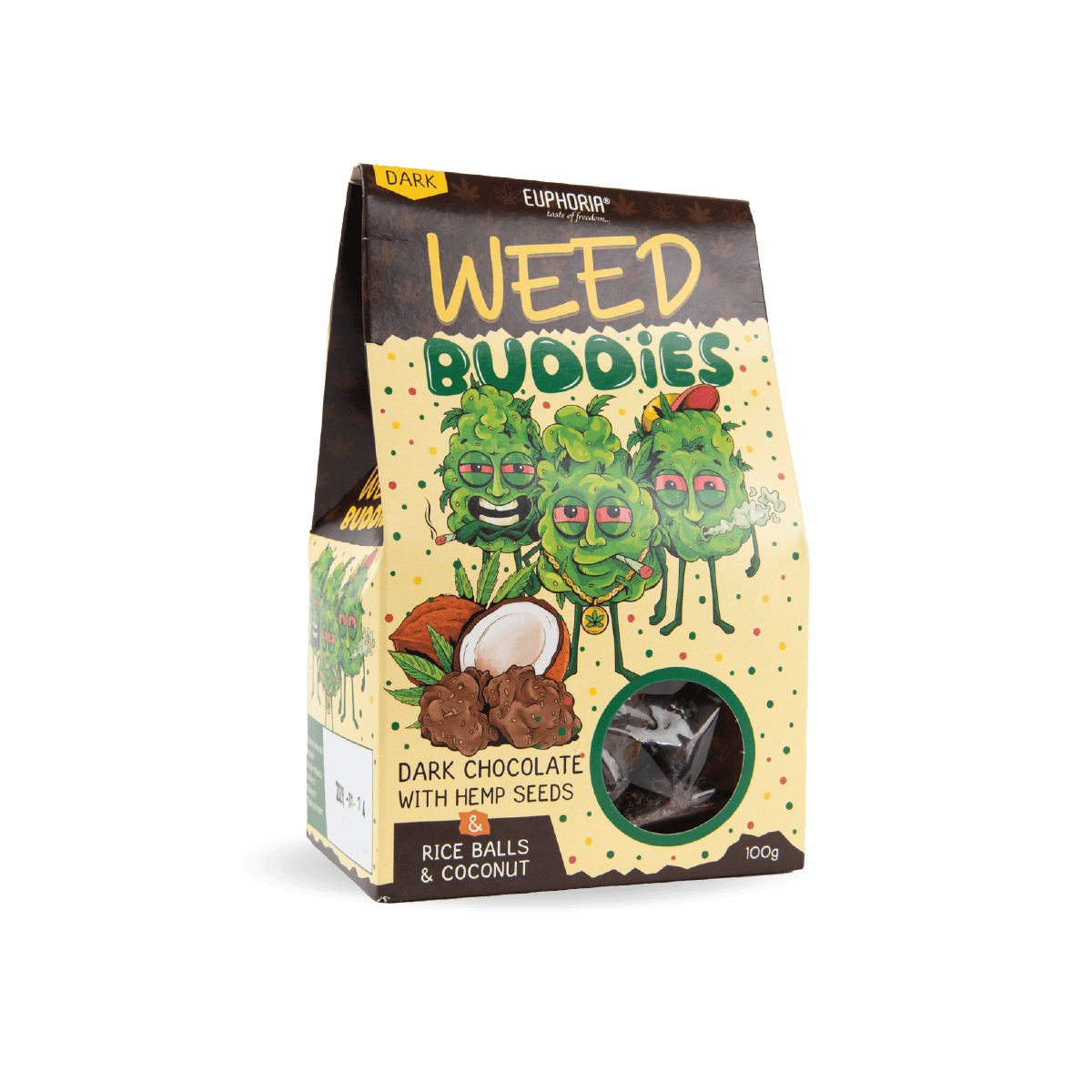 Euphoria Weed Buddies Rice Balls: Dark with Hemp Seeds & Coconut