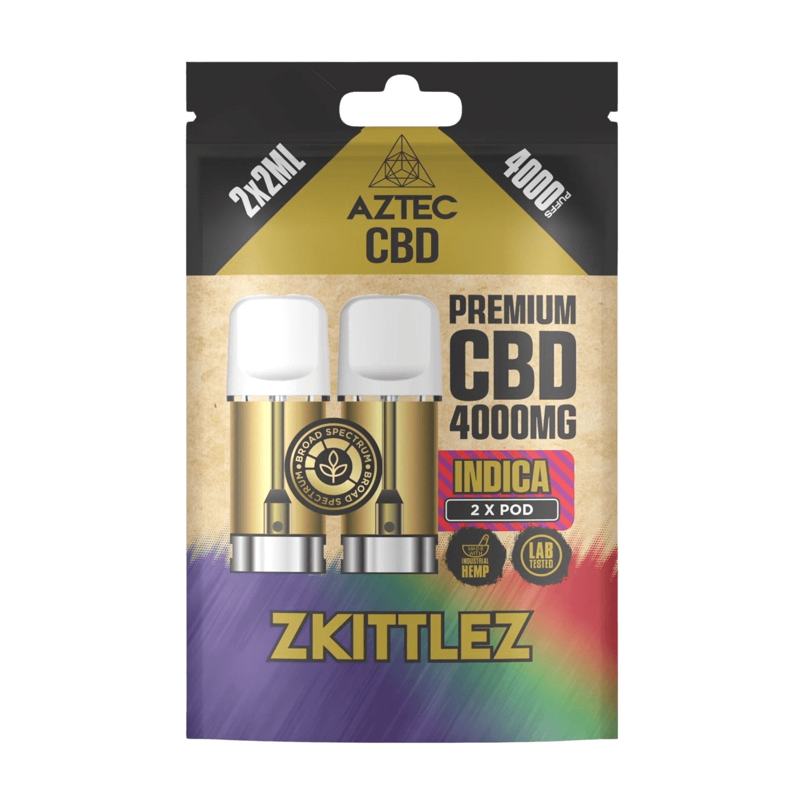 Aztec CBD Premium CBD Pods 4000mg 2x2ml — Zkittlez