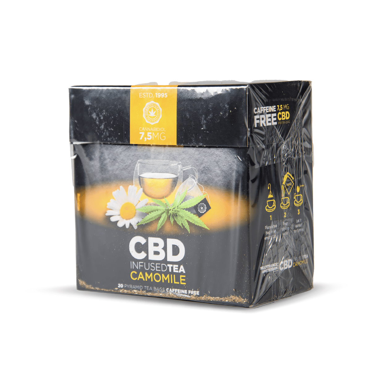 Multitrance Pyramid CBD Tea Bags 150mg (20 Pack) — Camomile Tea