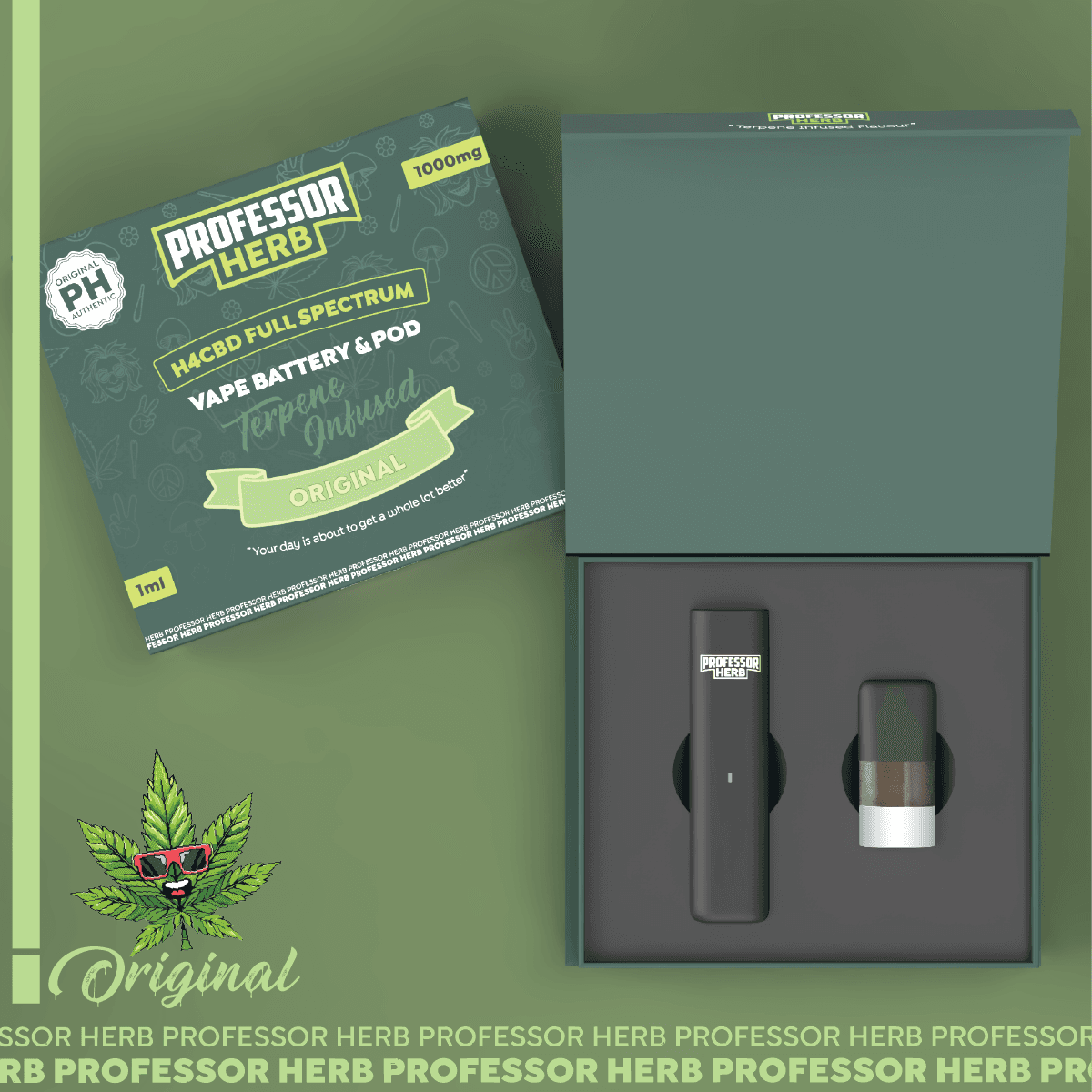 Professor Herb 1000mg Full Spectrum H4CBD 1ml Replacement Pod — Original
