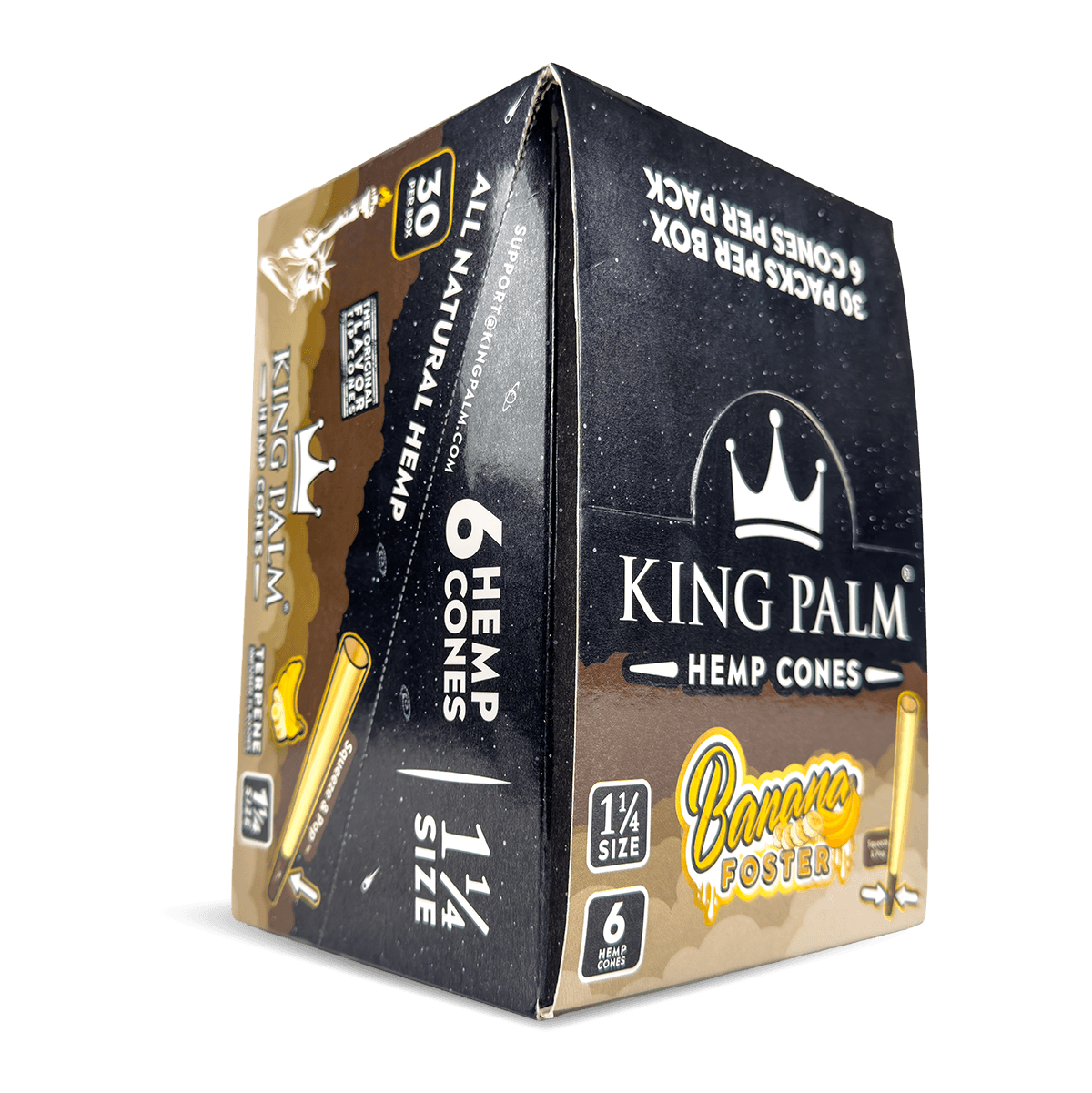 King Palm Hemp Cones: Banana Foster - 3x Cones Medium 1 1/4 — Box of 30