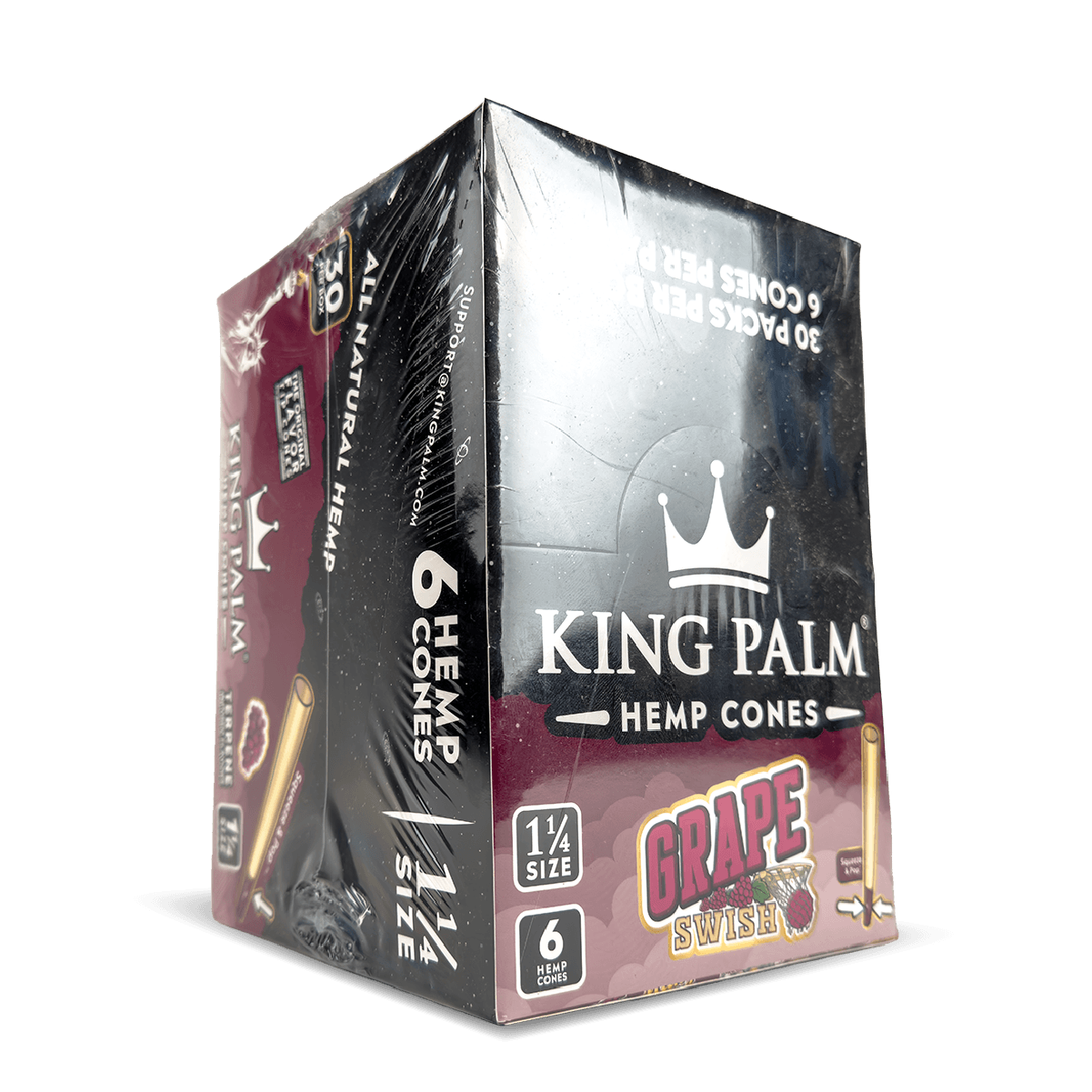 King Palm Hemp Cones: Grape Swish - 3x Cones Medium 1 1/4 — Box of 30