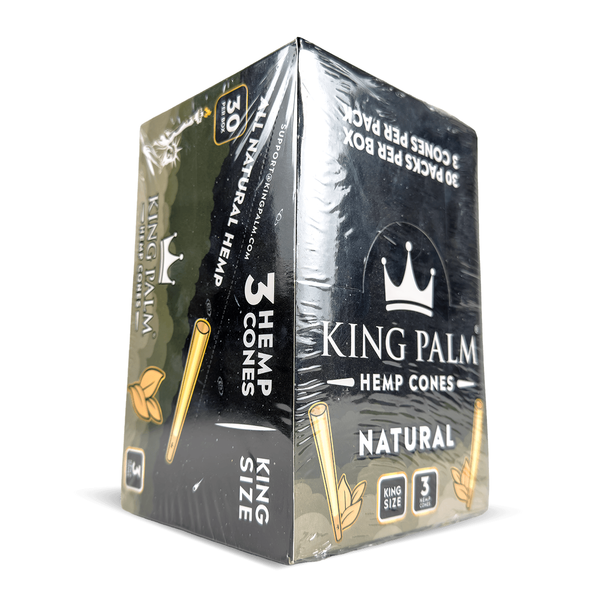 King Palm Hemp Cones: Natural - 63Cones King Size — Box of 30