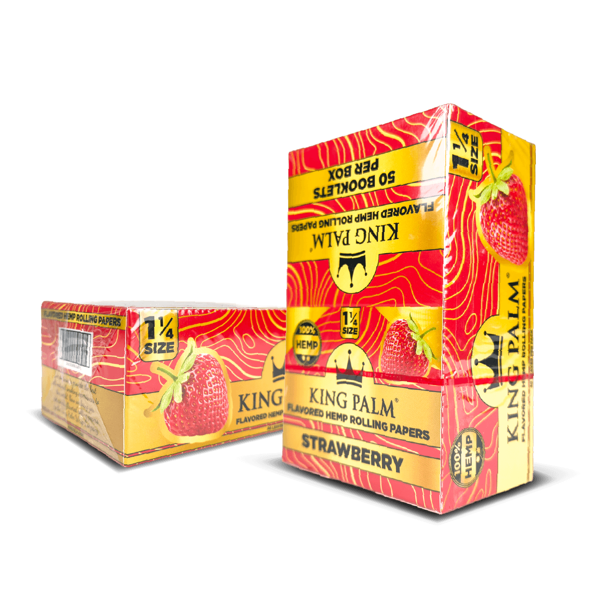 King Palm Hemp Rolling Papers — Box of 50 — Strawberry