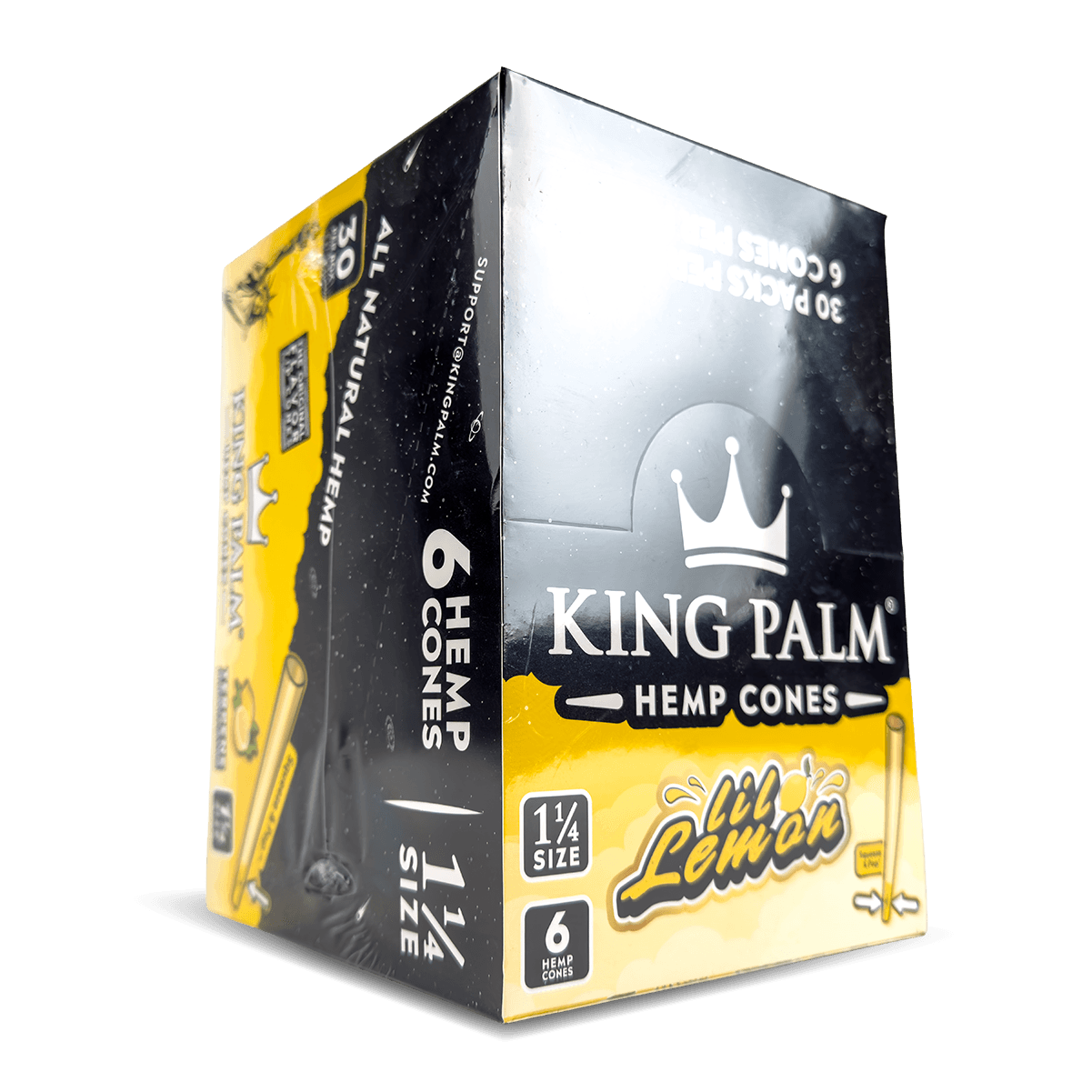 King Palm Hemp Cones: Lil Lemon - 3Cones Medium 1 1/4 — Box of 30