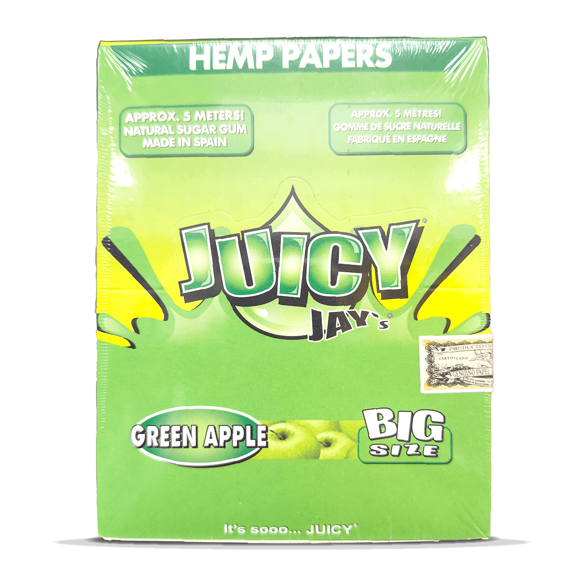 Juicy Jay's Hemp Paper Rolls — Box of 24 — Green Apple - 5m